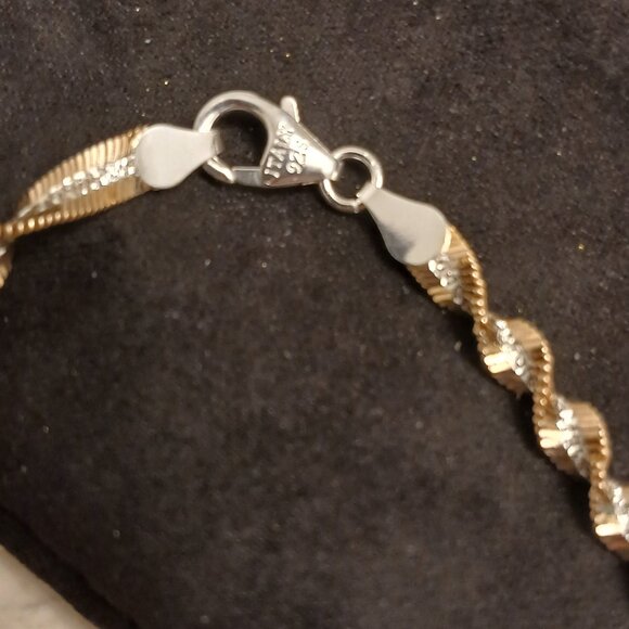 Sterling Silver Debut Twisted Herringbone Bracelet - Picture 4 of 5